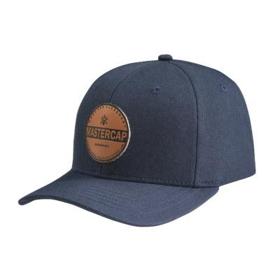 China JOINT Custom Made High Quality 6 Panel Baseball Cap With Leather Patch for sale