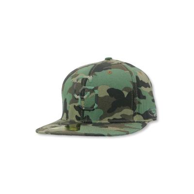 China Wholesale Custom COMMON Logo Rubber Snapback Caps And Hats, High Quality 6 Panel Snapback Hats In Camouflage Color for sale