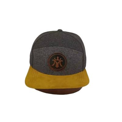 China COMMON 6 Panel High Quality Adjustable Height Custom Snap Back Hat With PU Embossed For Adult for sale