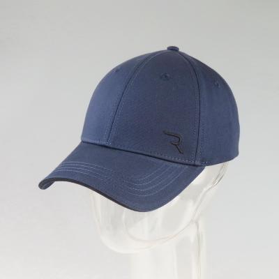 China DAD'S COMMON Flat Blue Classic Hat Unstructured 6 Panel Embroidery Hat Custom For Outdoor for sale