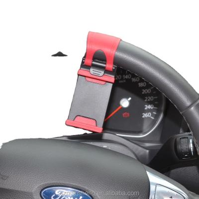 China Universal ABS+PC Meterial Car GPS Mobile Phone Holder Car Steering Wheel Phone Holder for sale