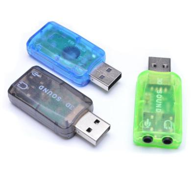 China Mini ABS USB 2.0 3D USB Sound Card Audio Adapter for sale