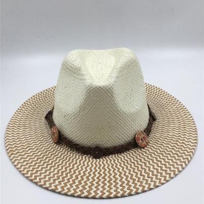 China Fashion Ladies&Men Striped Paper Straw Hat For Summer Beach for sale