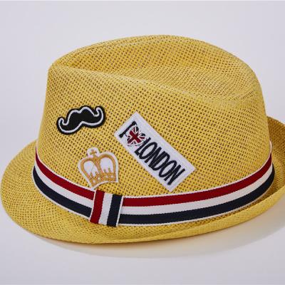 China Nice Striped Boys Style Summer Beach Baby Straw Hat for sale