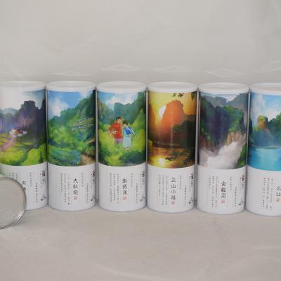 China Handmade Tea Round Paper Box Packaging Food Grade Paper Tube With Aluminum Foil For Tea Packaging for sale