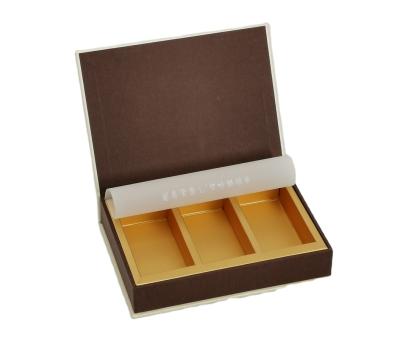 China Materials OEM Cardboard Recycled Paper Gift Boxes For Tea Packing Clamshell Kraft Paper Packing Box With Gold Stamping Logo for sale