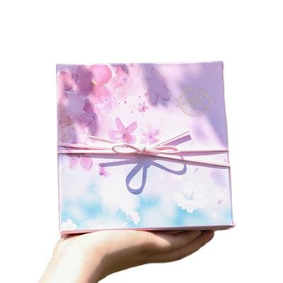 China Recyclable Perfume Pink Craft Printing Cosmetics Lip Gloss Set Custom Luxury Christmas Gift Box Paper Packaging for sale