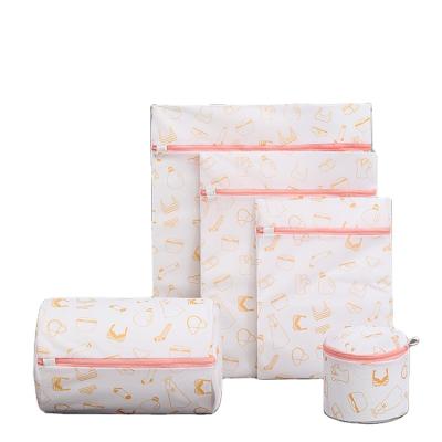 China Hot Selling Durable Eco-friendly Amazon Printing Fine Mesh Bra Bag Laundry Protective Bag For Washing Machine Protective Laundry for sale