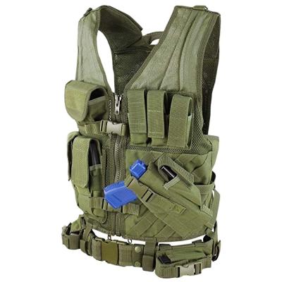 China Custom Tactical Vest Tactical Vest Suction Cross Ployester Assault Molle Military Airsoft Vest for sale