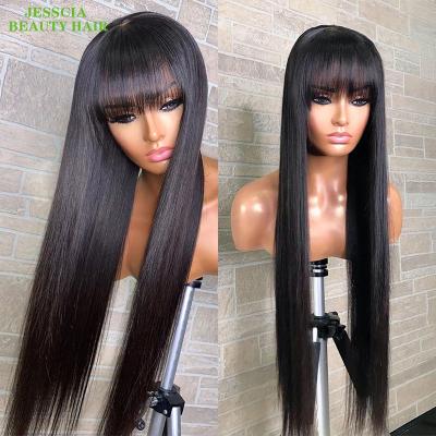 China Other Best Grade HD Wigs 12a 11a Lace Frontal Hair Wig With Bang , Pre Pluck Lace Wigs With Baby Hair for sale