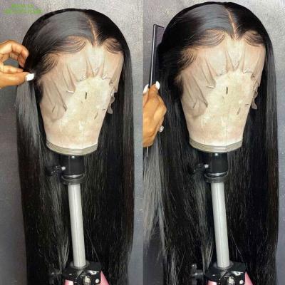 China Other Wholesale Raw Virgin 200% Density Indian Hair Pre Pluck Hd Lace Frontal Wigs Full Lace Wigs For Black Women for sale