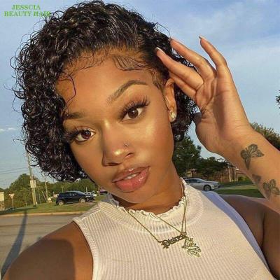 China Other 13X6 HD Lace Frontal Wig Hair, HD Lace Front Wigs Pre Plucked, 13x4 Pixie Cut Curly Front Lace Wigs For Black Woman for sale