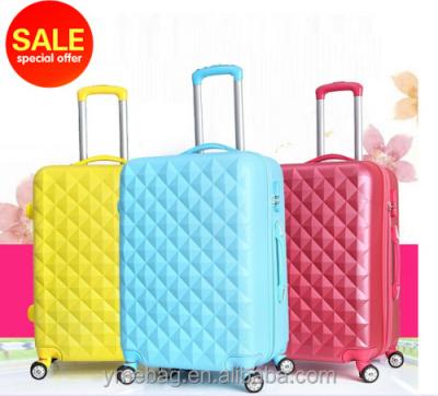 China Bright Colorful Diamond Design ABS Luggage Set Sports /Holiday/ Travel/Business School Gifts With 4 Sizes for sale