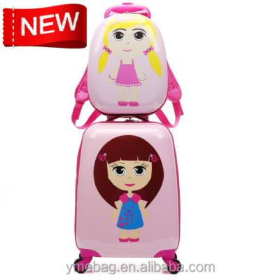 China Travel /Business School /Holiday/ Gifts Small Sports Girls Design 3 Pcs Kids Luggage Set With A Hardside Backpack for sale