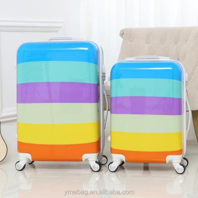 China Travel / Business School /Holiday/ Gifts Sports American Travel ABS Express Suitcase With Rainbow Printing for sale