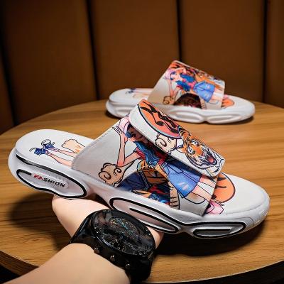 China QY-CUSTOM China fashion trend high quality men's slippers summer PU slippers sandals beach slippers for men for sale