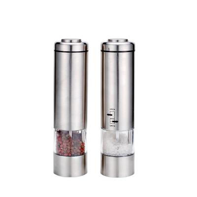 China Sustainable Electric Pepper Mill And Salt Grinder Set Of 2 With Ceramic And Battery Operated Mechanism Automatic Operation for sale