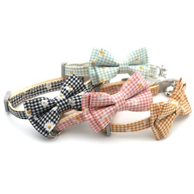 China Custom Cute Multi-colors Custom Cat Collar Adjustable Nylon Dog Collar With Bell Pet Collars For Dogs for sale