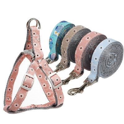 China 2021 Custom Luxury Comfortable Cute Safety Pet Rope Dog Harness And Leash Sets for sale