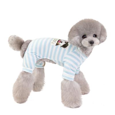 China 2021 Viable Hot Sale Striped Style 4 Legs Dog Pajamas Dog Overalls Dog Clothes Four Seasons For Husky Chihuahua for sale