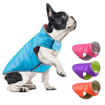 China Viable Factory Wholesale Waterproof Dog Clothes Reversible Winter Dog Coat Pet Clothing Pet Down Jacket for sale