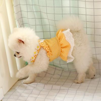 China Pretty Summer Sweet Puppy Tutu Dress Plaid Skirt Viable Classic Fashion Puppy Clothes Outfit for sale