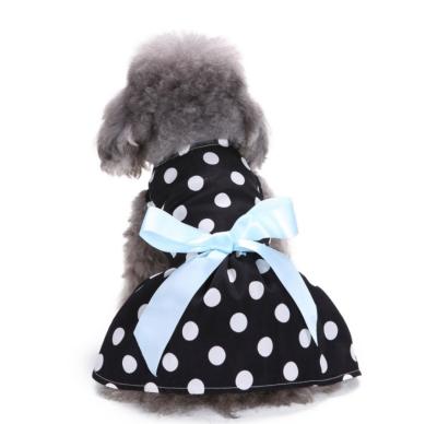 China Wholesale Viable Cute Polka Dot Ribbon Cozy Sleeveless Princess Dog Shirt Sunbathing Dog Clothes Dress for sale