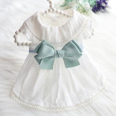 China Spring And Summer Wholesale Viable Cute Lolita Princess Mint Butterfly Cat And Dog Dress Pet Clothes for sale