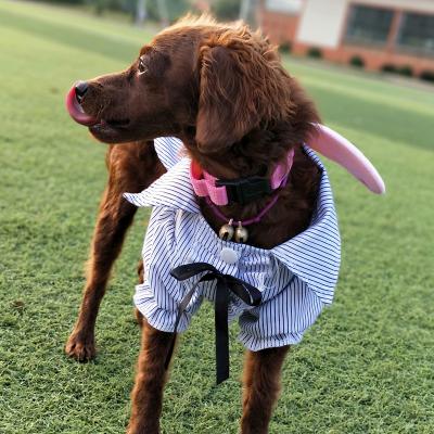 China Viable Luxury Popular Brand Dog Cat Clothes And Striped Dog Strap Skirt Pet Dress for sale