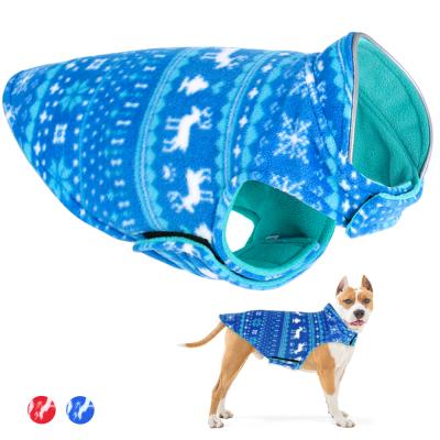 China Sustainable OEM/ODM Christmas Wholesale Dog Coat Winter Reversible Dog Clothes Jacket For Small Medium Large Dogs for sale