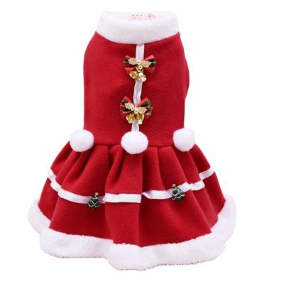 China Viable Christmas Pet Coat Clothes Red Winter Perro Christmas Dress Dog Vest Pet Warm Sweatshirt Dress for sale