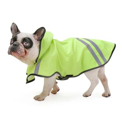 China New Sustainable Reflective Dog Clothes Rain Hoodie / Water Resistant Dog Raincoat for sale