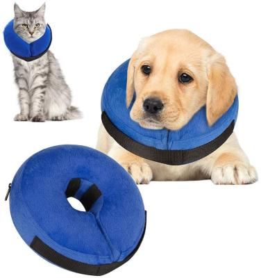 China Newest 2021 PVC Padded Soft Inflatable Dog Collar With Cover Protector Pet Inflatable Collar For Dogs Cats for sale