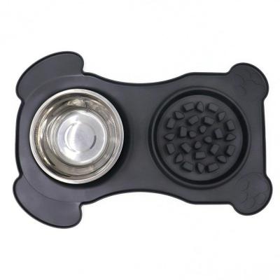 China Sustainable Dog Puppy Cat Feeding Dog Bowls Stainless Steel Water And Food Feeder for sale