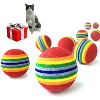 China Viable Pet Chew Rainbow EVA Ball Interactive Toys Dogs Cats Training Balls Pet Toys Playing Chewing Supplies Funny Puppy Kitten Toy for sale