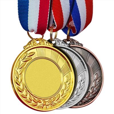 China Global Hot Sale Wheat Lace Metal Medal Sports Blank Zinc Alloy Medal Competition Medalss for sale