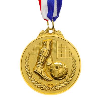 China Global hot sale sports new style school sports football medal trophy gold silver and copper medals for sale