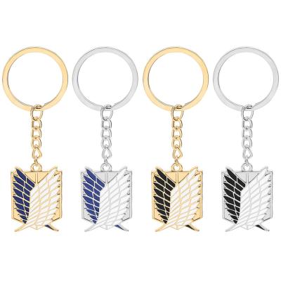 China Global Hot Selling Animation Key Chain Attack on Titan Investigation Corps Logo Metal Necklaces Keyring Anime Peripheral for sale