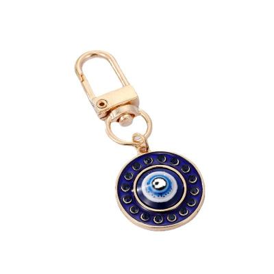 China Key Chain Enamel Lucky Evil Eyes Keyring Eyelash Environmental Friendly Wholesale Ethnic Eye Oil Drop Color Alloy Styling Accessories for sale