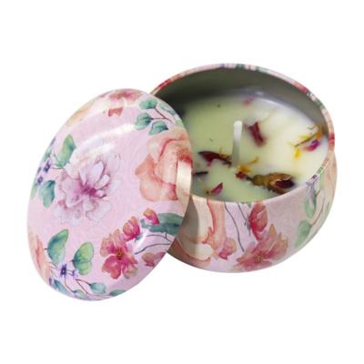 China Wholesale Novelty Aromatic Dried Flower Aroma Scented Candles In Jars Metal Containers Perfume Accessories for sale