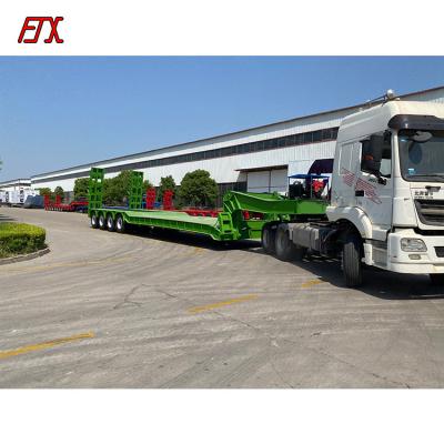 China Trailer Parts Line 8 Axle 150 Ton Hydraulic Detachable Gooseneck Lowbed Lowboy Semi Trailer For Heavy Excavator Machine Transport for sale