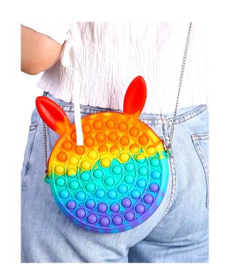 China Soft Toy Pop Fidget Toy Messenger Bag Stir Sensory Effort Toys Bubble Poppits Toy Backpack For Lady Girl for sale