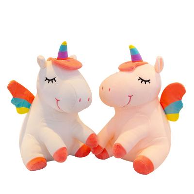 China New Arrival Eco-Friendly Stuffed Unicorn Soft Plush Toys Unicorn Plush Pillow Toys With Colorful Wings Custom Dolls for sale