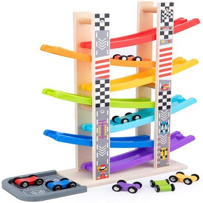 China 2021 IQ Toy 3d Education Amazon's First Hot Selling Wooden Educational Toys Funny Assembly Kit Game Kids Toys Creative Wooden Sliding Car For Baby for sale