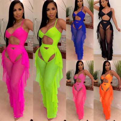 China Bikini swimwear 3 piece beach wear swimwear women swimming suits vestidos de bano breathable cover Mayo women bathingsuits 2021 for sale