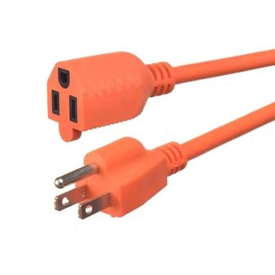 China SJWT #12/14/16 AWG extension cable 10A 13A 15A 125V types ground earthing 3pin electric 125v USA power cords for sale