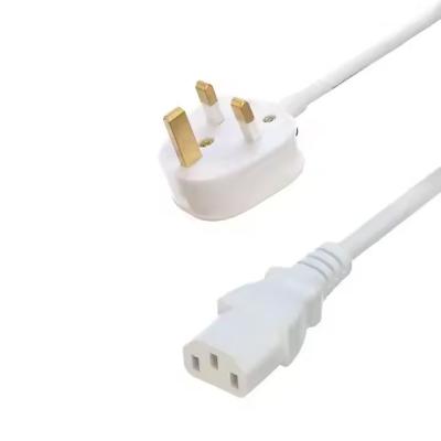 China UK BS Approval C13 C14 Power Cord 3 Pin Bs Plug C13 Connector Ce7/7 With 1.5m 2m H05vv-F Computer Power Cable for sale