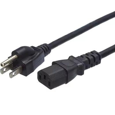 China American 3 Pin Prong Plug Extension Cable USA 3Pin 15A AC Cords Electric Lead IEC C13 Connector US Power Cord for sale