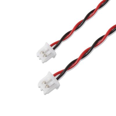 中国 RYブランド JSTワイヤーハーネス XHP-2コネクタケーブル 22AWG UL1007 黒 赤 2P接着ケーブル 販売のため