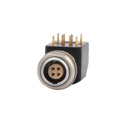 China B Series Z12 4Pin Double Nut Fixed Angle Socket 90° Angled Double Nut Fixed For Printed Circuit Boards for sale